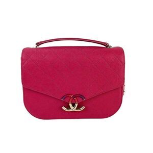 Chanel Paris-Cuba Medium Caviar Calfskin Thread Around Pink Flap Bag with top